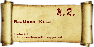 Mauthner Rita névjegykártya